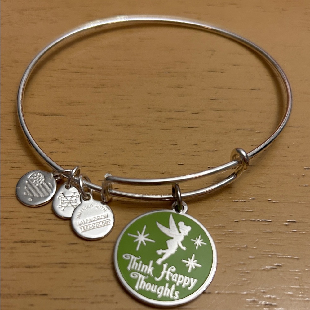 Alex and Ani Disney Tinkerbell Silver Charm Bangle Bracelet - Picture 3 of 3